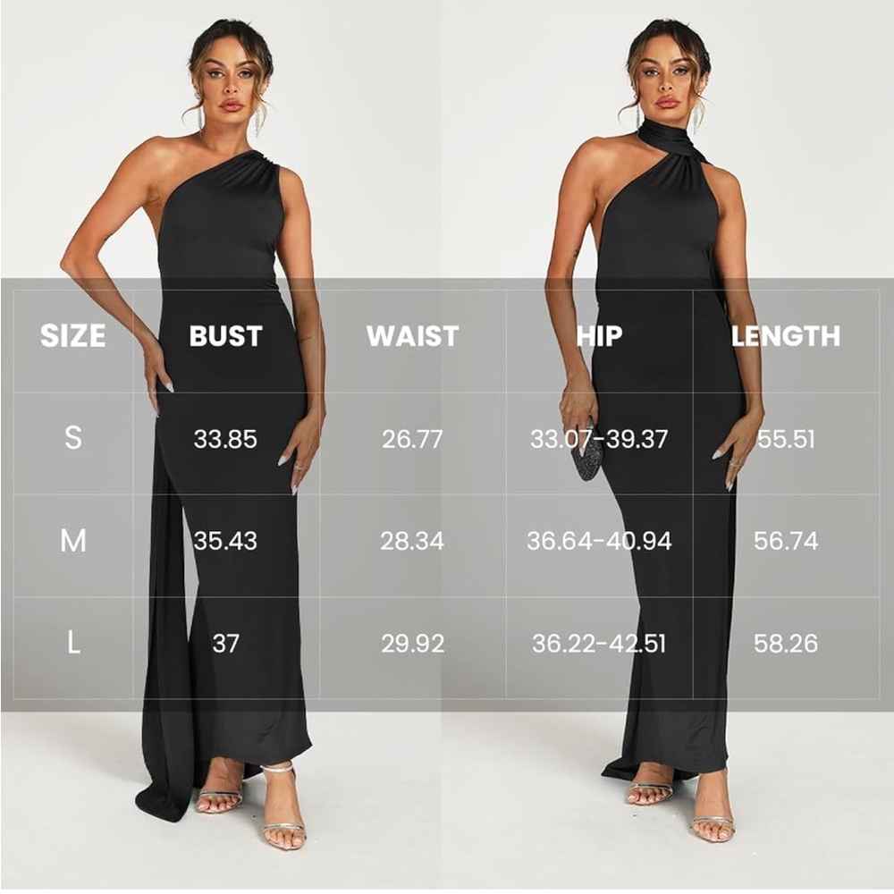Elegant Black One-Shoulder Dress - Picture 7 of 7
